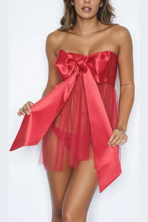 Ann Summers Robe à naud en satin tout emmitoufléL-XL