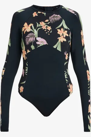 Roxy Tropical Print Long Sleeve Swimsuit 1 Piecelarge