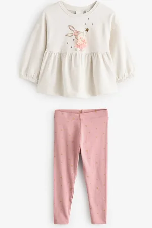 Next Peplum 100% Cotton Top and Leggings Set (3mths-7yrs)9 - Mois 12 (74 - 80cm)