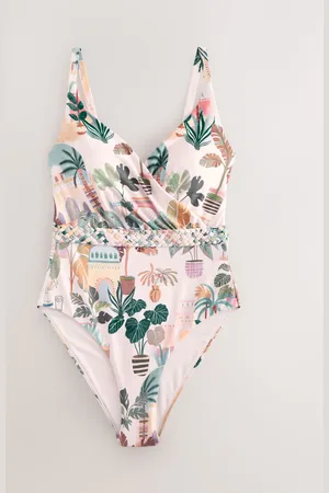 Next Maillot de bain enveloppant avec contrôle du ventre Ceintures tressées