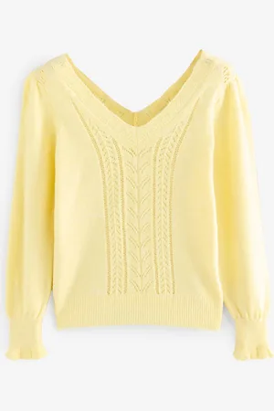 Laura Ashley Pointelle Col en V PullM