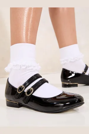 Lipsy London Faux Leather Block talons Double Strap Mary Jane Chaussures d