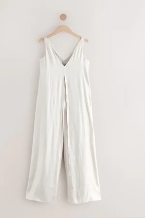Next Metallic V-Neck Wide Leg Jumpsuit44petite
