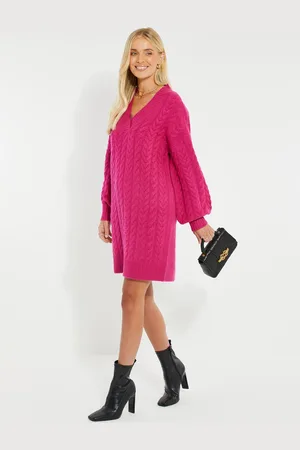 Threadbare Robe pull en maille torsadée épaisse à col en V40