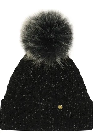 Pour Moi Winter Cable Knit Sparkle Pom Bobble HatUn an