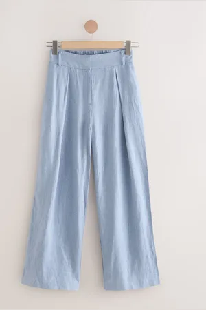 Next Pantalon de travail texturé à dos élastique riche en lin40short