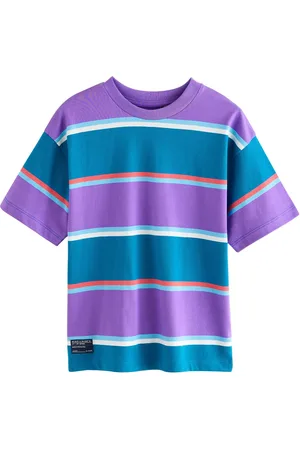 Next Stripe Relaxed Fit Short Sleeve 100% Cotton T-Shirt (3-16yrs)146152cm