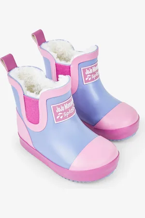 JoJo Maman Bébé Bottes en caoutchouc doublées en colour block