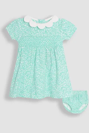 JoJo Maman Bébé Ditsy Floral Print Smocked Jersey Dress8086cm