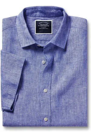 Charles Tyrwhitt Plain Coupe ajustée Manches courtes Pure 100% Lin ShirtS