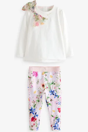 Ted Baker Pink Organza Bow 100% Cotton T-Shirt And Leggings Set5 - 6 ans (110 - 116cm)