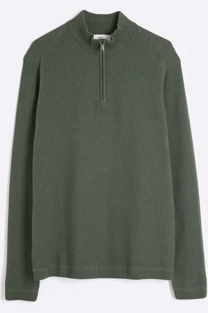 River Island Coupe ajustée Gaufré Half Zip PullXL