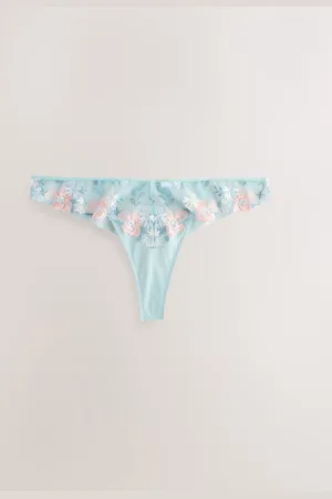 Next Premium Floral Embroidery Thong