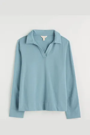 Seasalt Cornwall Clear Wing V-Neck Collared 100% Organic Cotton Sweatshirt40