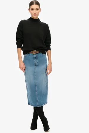 Superdry Denim Cargos Pocket Mi-long Jupes60