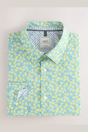 Next 100% Cotton Long Sleeve Single Cuff Printed Formal Shirt14dans