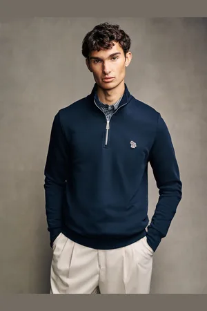 Paul Smith Logo Quarter Zip 100% Coton Sweat-shirtM