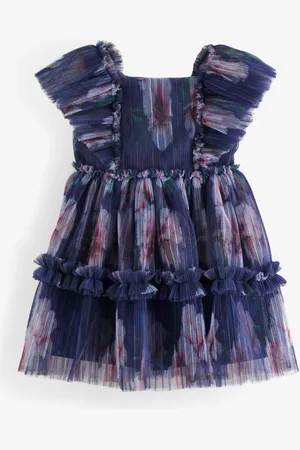 Ted Baker Robe à volants en maille froissée à fleurs9298cm