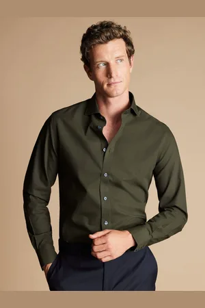 Charles Tyrwhitt Chemise à coupe ajustée en popeline non repassée 100% coton42cm R (UK 16.5 R)