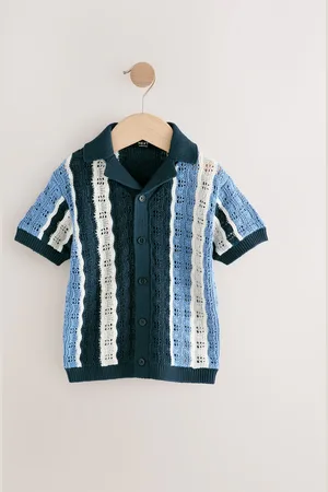 Next Polos tricotés à col rond (Crochet Revere) Manches courtes (3mths-7yrs)110116cm