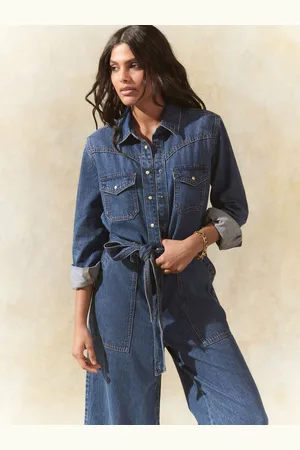 Next Western Denim 100% Cotton Jumpsuit40 petite