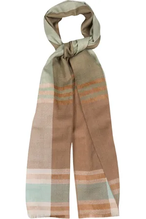 PURE LUXURIES LONDON Écharpe Pashmina Asteris fauve en cachemire et laine mérinosUn an