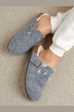 Threadbare Chaussons mules Sabots doublés en fausse fourrure en feutre