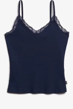 Superdry Essential Lace Trim 100% Cotton Cami Top