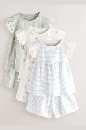 Next Frill Floral Print 100% Cotton Pyjamas 3 Pack (9mths-8yrs)98104cm