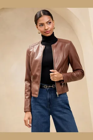 Lipsy London Faux Leather Collarless Jacket34