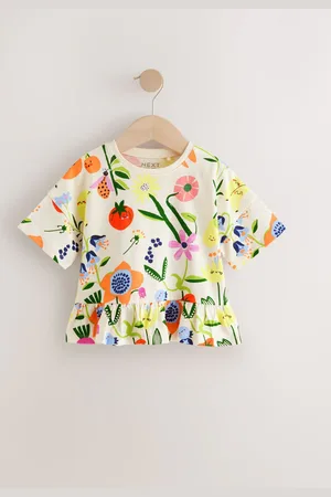 Next Short Sleeve Peplum 100% Cotton T-Shirt (3mths-7yrs)116122cm