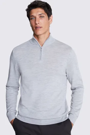Moss Merino Blend Quarter Zip PullL