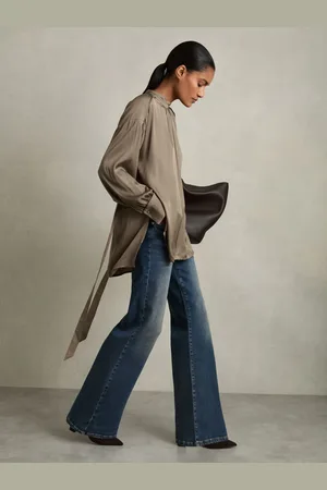 Reiss Lina Woven Col montant Ceinturé Chemisiers42