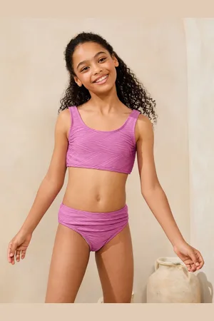 Lipsy London Scoop Neck Textured Bikini Briefs (5-16yrs)128134cm