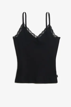Superdry Essential Lace Trim Cami 100% coton