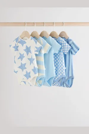 Next Short Sleeve Baby 100% Cotton Bodysuits 5 PackJusqu