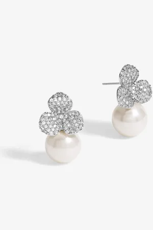 Jon Richard Flower Pearl Earringsun