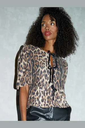 Threadbare Serpent Imprimé Sequin Cravate Front Smock Chemisiers44