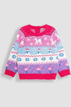 JoJo Maman Bébé Unicorn Fair Isle Jumper12 - Mois 18 (80 - 86cm)