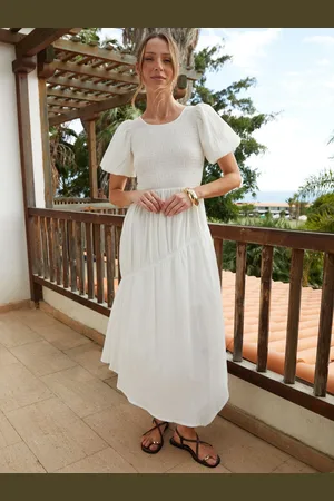 Threadbare Robe asymétrique froncée à manches bouffantes