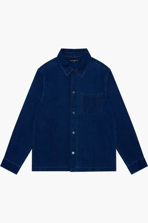 French Connection 100% Cotton Chest Pocket Long Sleeve Button Up Denim OvershirtGrand