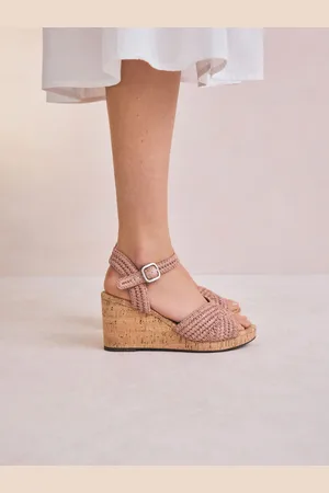 Next Forever Comfort Round Toe Crochet Cork Wedgesue36