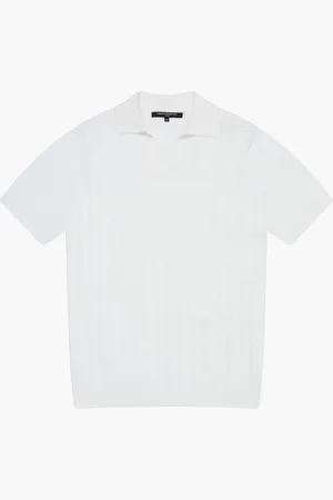 French Connection Polo Cotton Blend Trophy en maille à col ouvertTrès grand