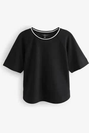 Next Contrast Neck Trim Crepe Boxy T-Shirt38