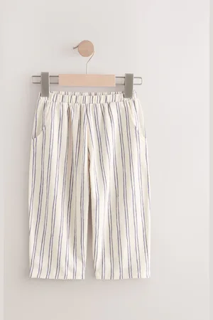 Next Textured Wide Leg 100% Cotton Trousers (3mths-7yrs)3 - Mois 6 (62 - 68cm)