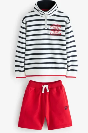 Superdry Stripe Half Zip Title - Ensemble haut et shorts122128cm