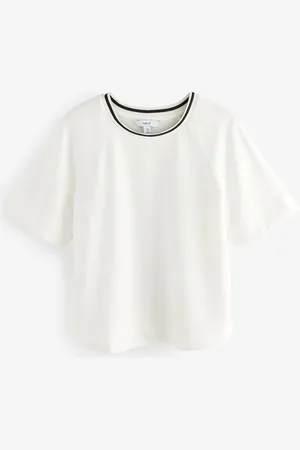 Next Contrast Neck Trim Crepe Boxy T-Shirt48
