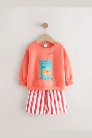 Next Long Sleeve 100% Cotton Sweatshirt And Shorts Set (3mths-7yrs)6268cm