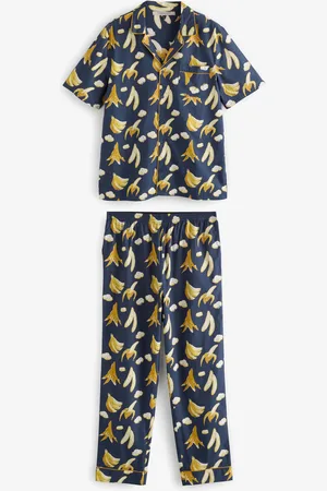 Their Nibs Bananas Mens Short Sleeve Cotton Long Pyjama SetGrand