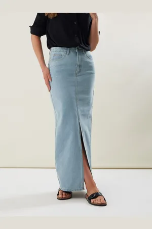 Long Tall Sally 100% Coton Denim Maxi Jupes40 Tall